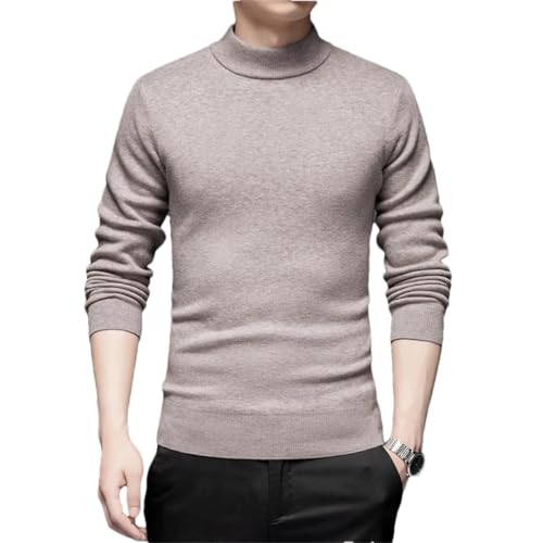 Men Wool Knit Tops Pullover Basic Thick for Winter Mock Neck Clothing Sweater