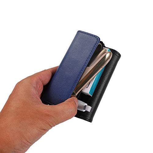 Vestey(アイコス)IQOS 3.0 対応ケ−ス腰掛け レザー収納バッグとの互換性 お掃除クリーナー 全部収納 コンパクト カバー IQOS 3.0 DUO 用の保護ケース 指紋防止 おしゃれ手汗防止 充電対応持ち運び便利 オシャレ 保護ケース (ブル