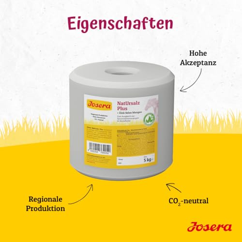 JOSERA Natursalz Plus (4 x 5 kg) | hohe Ausstattung an Zink, Selen und Mangan | Mineralfuttermittel für Pferde