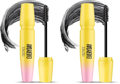 Image of RENEE Everyday Mascara 2X Instant Volumizing, Waterproof | Smudge-proof, Transferproof | Lengthening | With Vitamin E | 15 ml (Pack of 2)