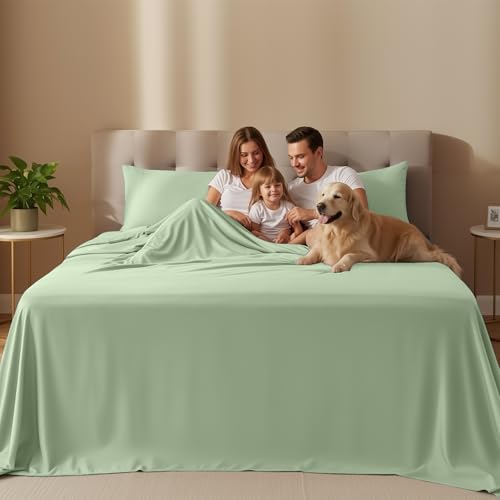 Image of Utopia Bedding Twin Sheet Set - 3 Piece Bed Sheets for Twin Size Bed, Soft and Breathable Microfiber, Includes 1 Fitted Sheet, 1 Flat Sheet and 1 Pillowcase (Sage)