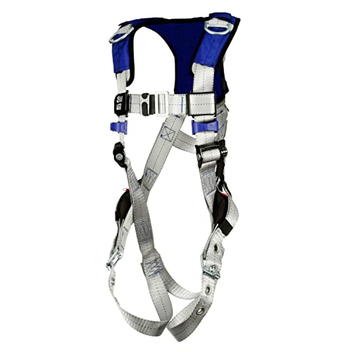 Image of 3M DBI-Sala ExoFit X100 Comfort Vest Retrieval Safety Harness Fall Protection, ANSI, OSHA, Shoulder and Back D-Rings, Padding on Back and Hips, Pass-through Chest Buckle, Tongue Leg Buckles, 1401157,M