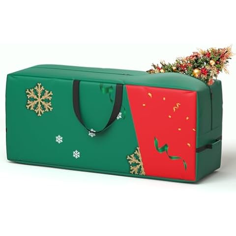 【New Upgrade】Christmas Tree Storage Bag, 7.5 ft Christmas Tree Bags - Heavy Duty 600D Polyester Oxford with Reinforced Handles and Dual Zippers, Sturdy Storage Container for Trees and Decorations Cover