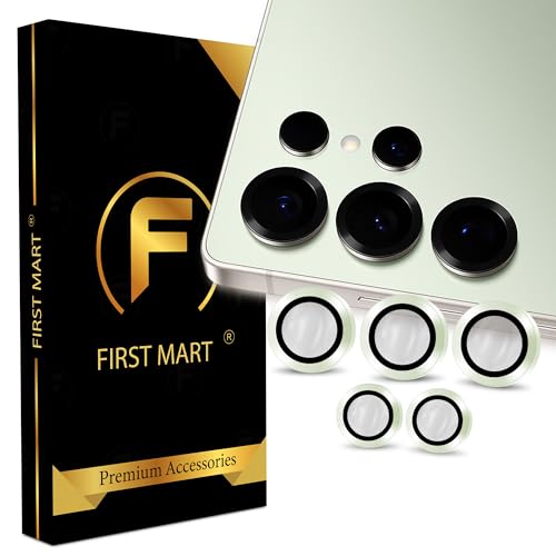 Image of FIRST MART Jude Green Camera Ring Guard Protector for Samsung Galaxy S25 Ultra | Tempered Glass with Metal Alloy Rings, HD Clear, Scratch Resistant, Case-Friendly | Pack of 1