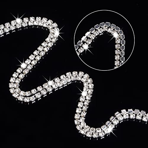 6 Piezas Pinzas para Cabello con Cadena de Piedras de Estrás miniatura 4