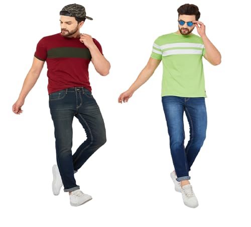 Image of Ben Martin Men's Slim Fit Mid Rise Pack of 2 Stretchable Casusal Denim Combo Jeans Pant, CMB-AU24