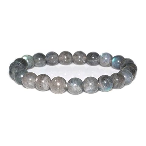 Justinstones Natural A Grade Labradorite Gemstone 8mm Round Beads Stretch Bracelet 7 Inch Unisex Cover