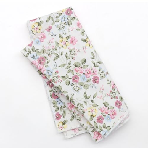 Image of Floral Pocket Squares for Men with Holder Printed Flower Mens Handkerchief Cotton Suit Pocket Hanky for Wedding