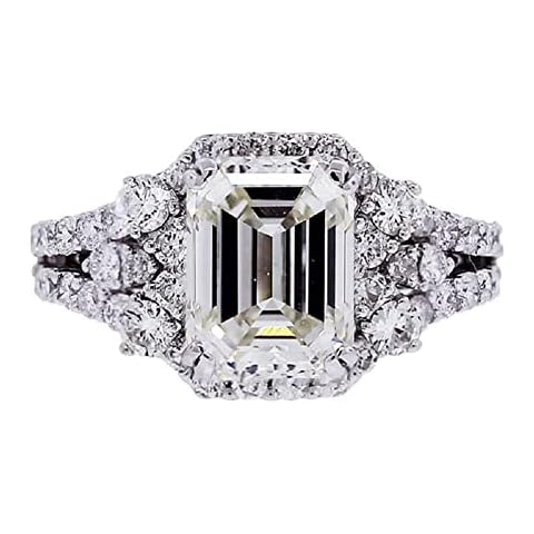 Lzz Fashion Lady 925 Sterling Silver Ring Elliptical Perfect Cut 3ct CZ Princess Square Cubic Zirconia Ring Wedding Jewelry Size 6-10 (US Code 8) Cover
