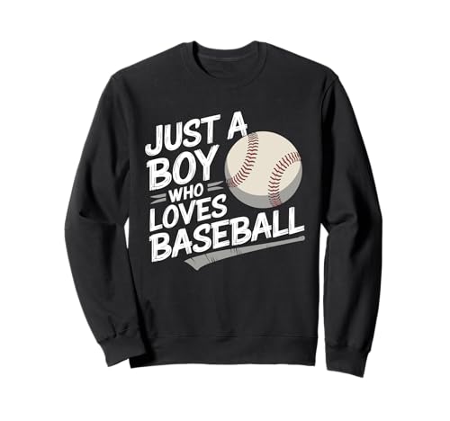 Just A Boy Who Loves Baseball Funny Sports Fan Hombres y Niños Sudadera