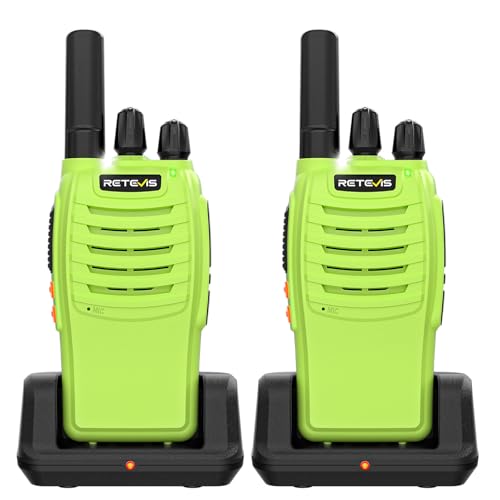 Retevis H777 Walkie Talkies, Rechargeable Walkie Talkies for Adults, Easy to Use, One-Key Alarm, Type-C, VOX, Flashlight, Portable PMR446 Radio for Hiking, Camping, Cycling, Gifts (1 Pair)