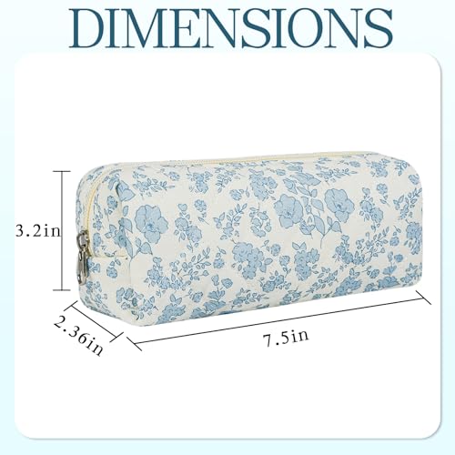 Quilted Makeup Brush Bag, Travel Cosmetic Organizer Pouch for Brushes & Essentials, Small Cotton Floral Makeup Bag for Women Girls2