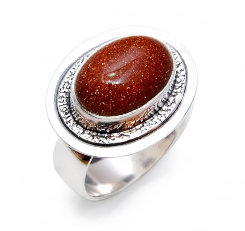 Golden Sunstone Sterling Silver Ring – Handmade Adjustable Gemstone Statement Ring for Women & Men (7)
