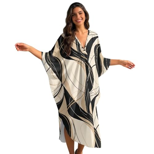 Vestidos caftán para mujer holgados que solucionan el calor en la playa