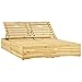 vidaXL Bois de Pin Imprégné de Vert Chaise Longue Double Bain de Soleil d'Extérieur Transat de Patio Chaise Longue de Terrasse Plage Jardin