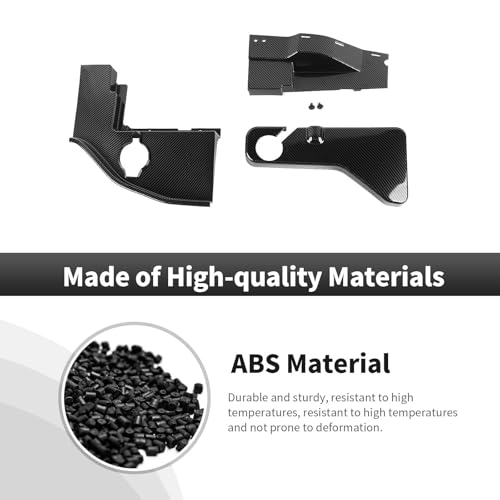 Image of CheroCar 3PCS Hood Engine Bay Cover Trim Kit for 2015-2026 Dodge Challenger,Interior Engine Bay Dress Up Kit,Coolant Windshield Washer Fluid Cover & Wire Dust Cover(Carbon Fiber Grain)