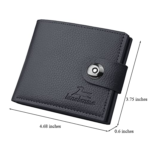 Image of Slim Wallet for Men with Coin Purse, Minimalist Wallet with Zipper, Bifold Mens Wallets with Credit Card Holder, PU Leather Men's Wallet with Money Clip, Carteras Para Hombres (BUCKLE BLACK)