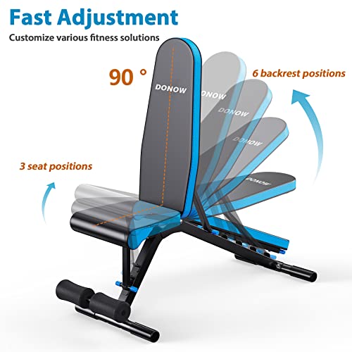 Adjustable Weight Bench Press Workout Benches Equipment for Home Incline Decline Flat Dumbbells Strength Training Gym Benches 90° Upright Heavy Duty Net Weight 31lbs