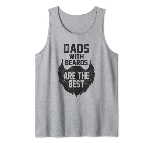 Dads With Beards Are The Best VIntage Father's Day Tank Top, Grey