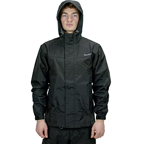 Men's Dark Rain Jacket - Black, Large2
