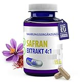 Safran Nahrungsergänzungsmittel 800mg Äquivalent (200mg 4:1 Extrakt) 60 vegane Kapseln