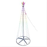 Ilumina tu jardín o fachada con esta figura de árbol de 250 cm , equipada con 406 luces LED RGB y mando a distancia , ideal para crear ambientes navideños coloridos, vibrantes y totalmente personalizables.