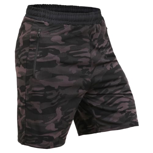 Image of GYMIFIC Shorts Pant for Men Military Camouflage Pattern | Lightweight Running & Sports Shorts for Men
