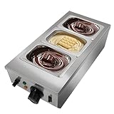 Chocolate Tempering Machine 3 Tanks 1.8QT Each, 800W Stainless Steel Electric Chocolate Melter with Temp Control 86‑185℉, Commercial Chocolate Melting Pot for Butter Cream Milk Candy Desserts