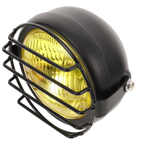 Phare moto vintage rond UPKOCH avec grille de protection noire