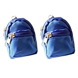 2Pcs Blue Mini Doll Backpack School Bag Model Dollhouse School Accessory for 1/6 Scale Dollhouse Decor,Simulation Mini School Bag Model,Dollhouse Accessories