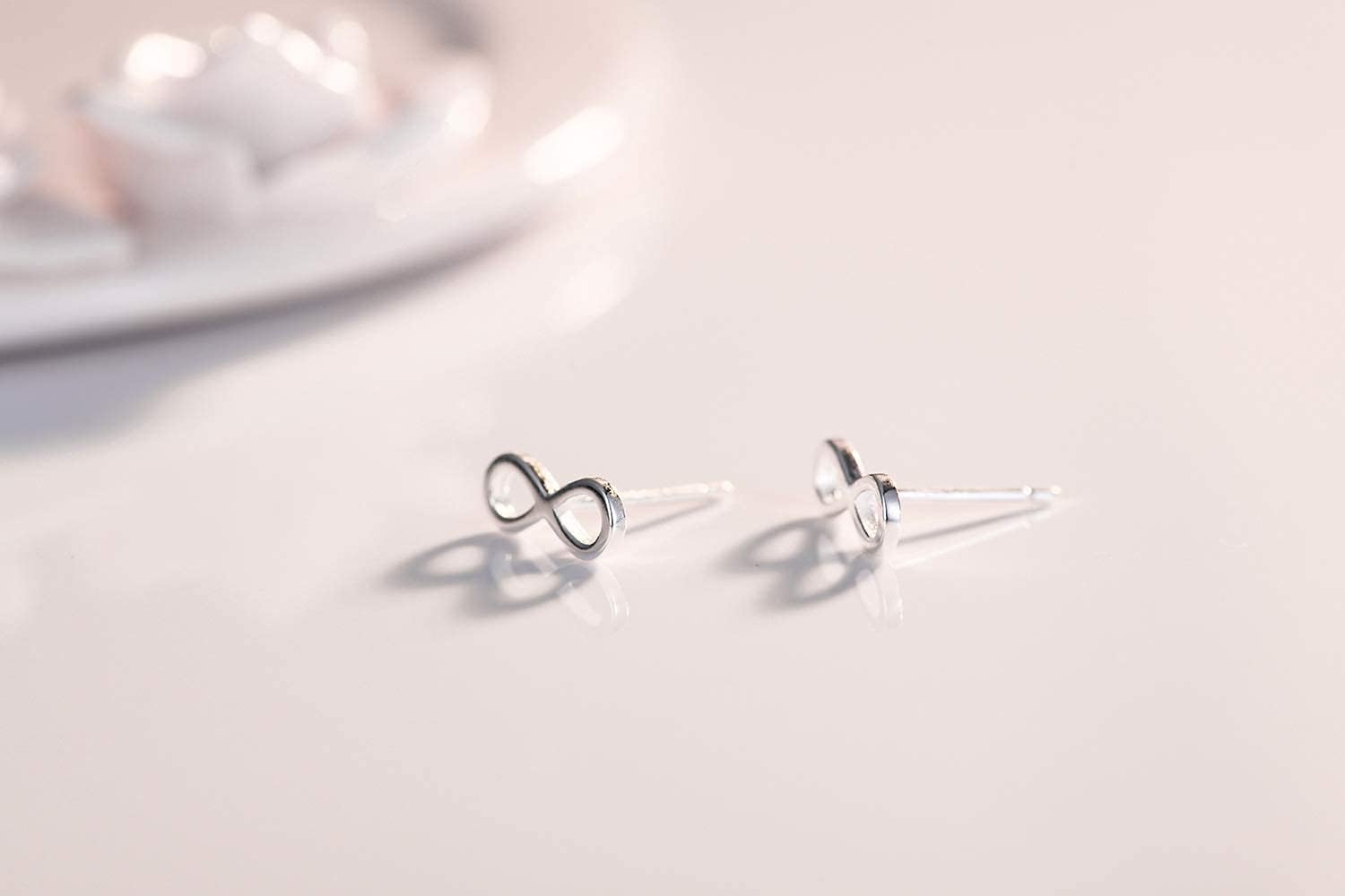 Minimalist Infinity Tiny 925 Sterling Silver Cartilage Tragus Small Stud Earrings for Women Sensitive Ears Cute Mini Huggie Post - Image 5