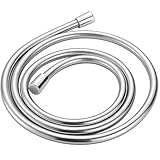 TECI Kink-free Shower Hoses 119 Inch Extra Long Handheld Showerhead Hose Explosion-proof Replacement 360 Degree Swivel Copper/Brass Connectors PVC Lightweight Flexible Anti-burst Silver T102-3