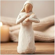 Virgin Mary Statue Holding Baby Jesus Resin Mother Mary Catholic Figurine, Blessed Mother Madonna and Child Statue for Catholic Home Decor, Christian Religious Tabletop Display, 5.91 Inch
