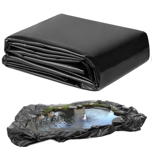 TezhiIe Pond Liner 13 x 17 FT LDPE Pond Liners for Outdoor Ponds 20 Mil Thickness Easy Cutting Fish Pond Liner Flexible & Durable Pond Liner for Aquaculture Koi Ponds Water Garden