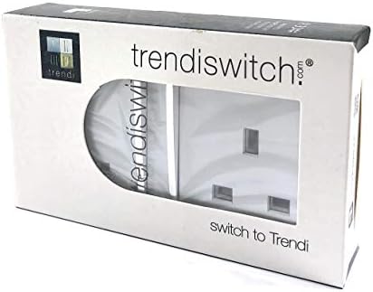 Trendi Switch 2 Gang Artistic Modern Glossy 13 Amp Electrical Long Switched Plug Socket Silver