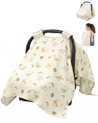Metplus 100% Muslin Car Seat Cover Baby & Nursing Cover,