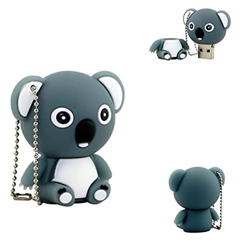 Koala USB Flash Drive for Kids - Pen Drive - Jump Drive for Kids - Back to School Thumb Drive - Fun Animal USB - Cool Pen Drive for School - 16 GB Storage for Pictures, Data, Videos (Koala - Grey) Cover