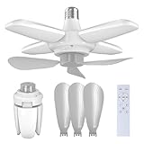 ファンライト 扇風機 3枚羽根 4段階風量調節 3色調光可能 85-265V リモコン付き 静音 3500-6500K 一台二役 照明器具 LED電球付 屋内用 スーパールミネ 作業灯 ペンダント 簡単取付タイプ 工事現場 車庫 倉庫 納戸 浴室用(ファン付きライト)