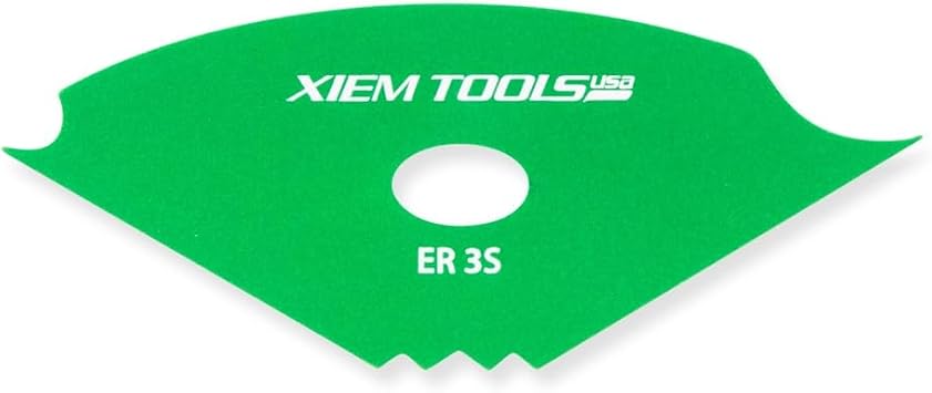 Xiem Tools Edger Rib 3 Small Green | Anodized Aluminum Pottery Trimming Tool | Precision Footing & Texturing Rib for Ceramic Artists
