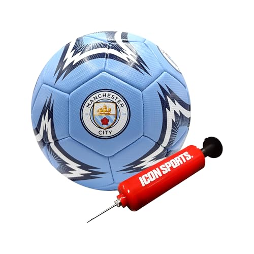 Icon Sports Official Manchester City FC Soccer Ball - MC154BLT White Size 3