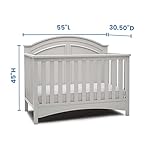 Delta Children Perry 6-in-1 Convertible Crib - Greenguard Gold Certified, Moonstruck Grey - Image 5