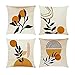 4er-Set Dekorativ Kissenbezug 45 x 45 cm, Polyester Leinen Kissenbezüge Dekokissen Kissenhülle Set Kissen Fall für Auto Schlafzimmer Sofa Zuhause Dekor (Orange)