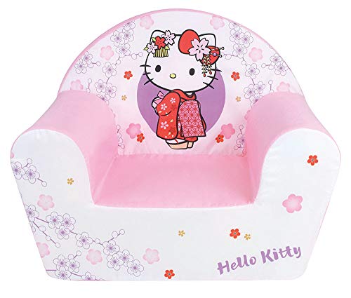 Fun House Hello Kitty Fauteuil Club Origine France Garantie pour Enfant L.52 x P.33 x H.42 cm, Tissu, Blanc