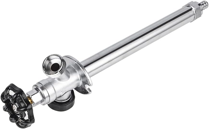 EFIELD 8-inch Anti-Siphon Frost Free Sillcock 1/2 inch Barb Crimp Pex X 3/4 inch Hose Bibb, Chrome Plated Body