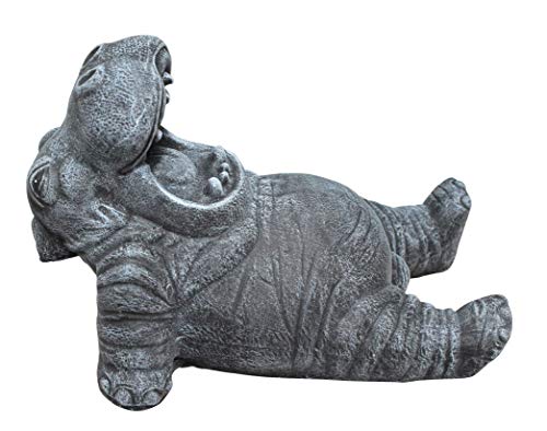 Tiefes Kunsthandwerk Statue en Pierre Hippopotame, Gris Ardoise, Pierre reconstituée Cover