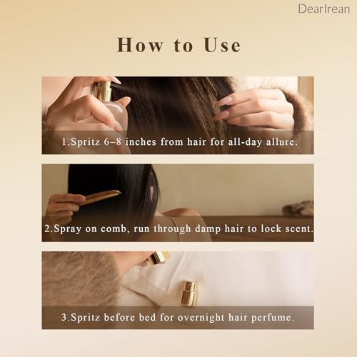 Dear Irean Hair Perfume for Women, Soft Floral Hair Mist, Alcohol-Free Hair Fragrance Spray for Women, Lightweight Leave-In Hair Spray for Dry & Frizzy Hair, Ultra Fine Mist, Non-Sticky Feel, 0.85 Oz — view 5