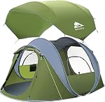 4/6 Person Easy Pop Up Tent, Waterproof, Automatic Setup,2 Doors-Instant Family Tents for Camping, Hiking & Traveling
