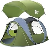 4 Person Easy Pop Up Tent,Camping Tent with Skylight and Rainfly,Waterproof,Quick...