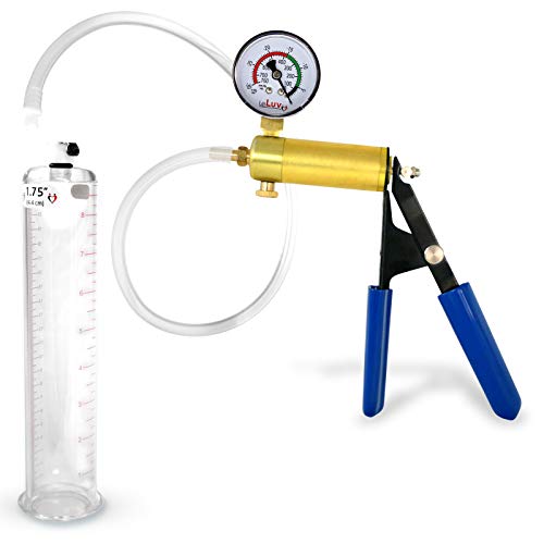 LeLuv Ultima Male Enhancement Vacuum Pump Blue with Gauge 9 x 1.75 inch Cylinder