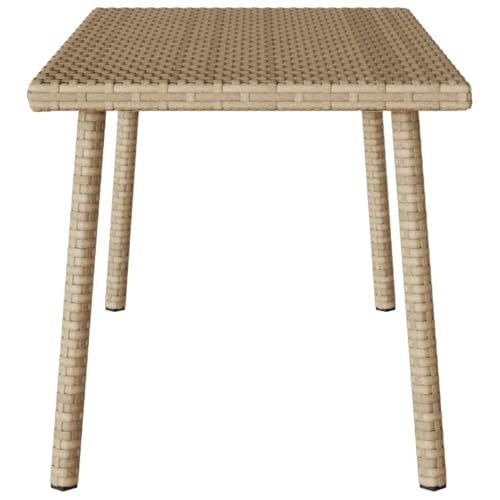 Table basse de jardin rectangulaire beige gain de place pour petit balcon